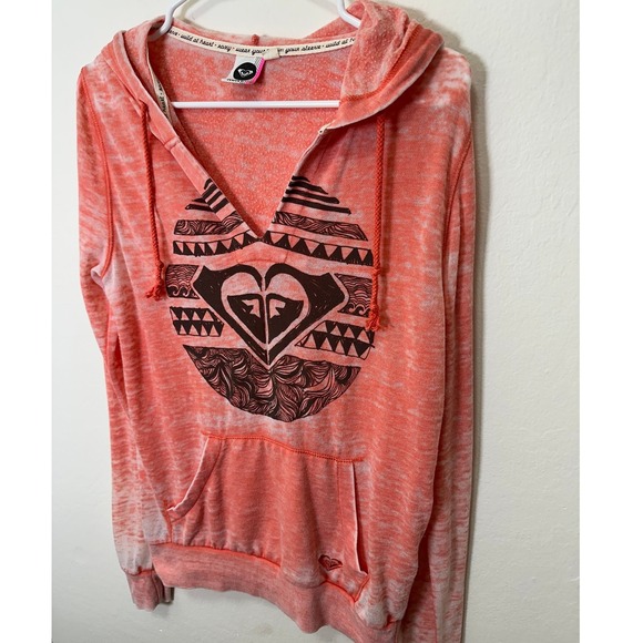 Roxy Coral Tie Dye Graphic Hoodie Pullover Women's Size Small - Picture 2 of 6